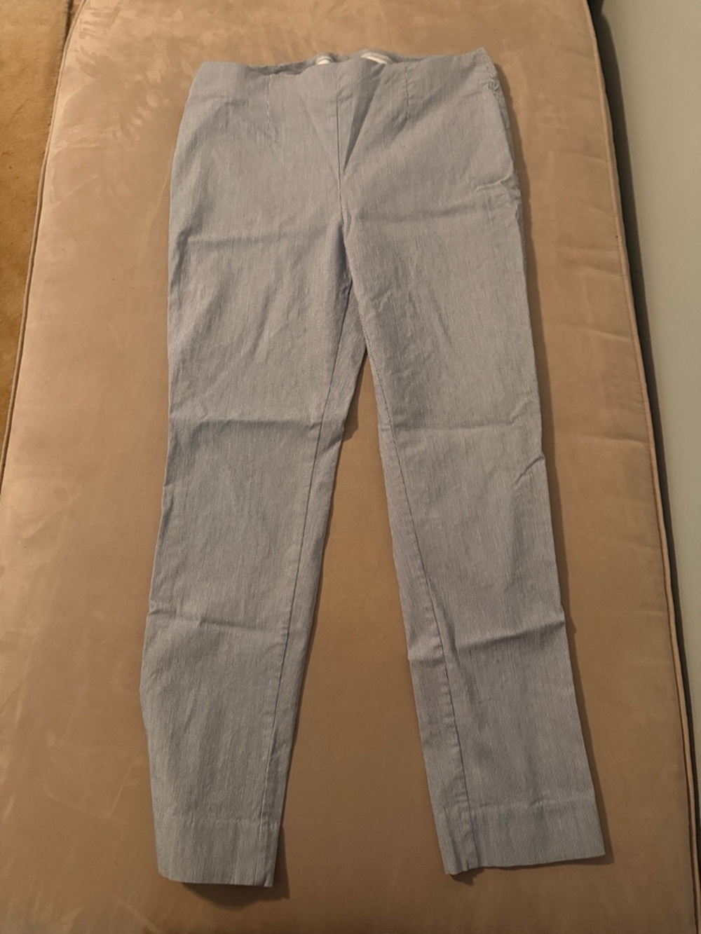 Women’s Light Blue Skinny Seersucker Pants